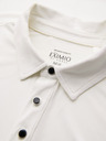 Ombre Clothing Moška stylska polo srajca iz elastične tkanine - kremasta V2 OM-POSS-0150 Ombre Clothing