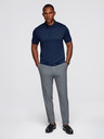 Ombre Clothing Moška stylska polo srajca iz elastične tkanine - temno modra V3 OM-POSS-0150 Ombre Clothing