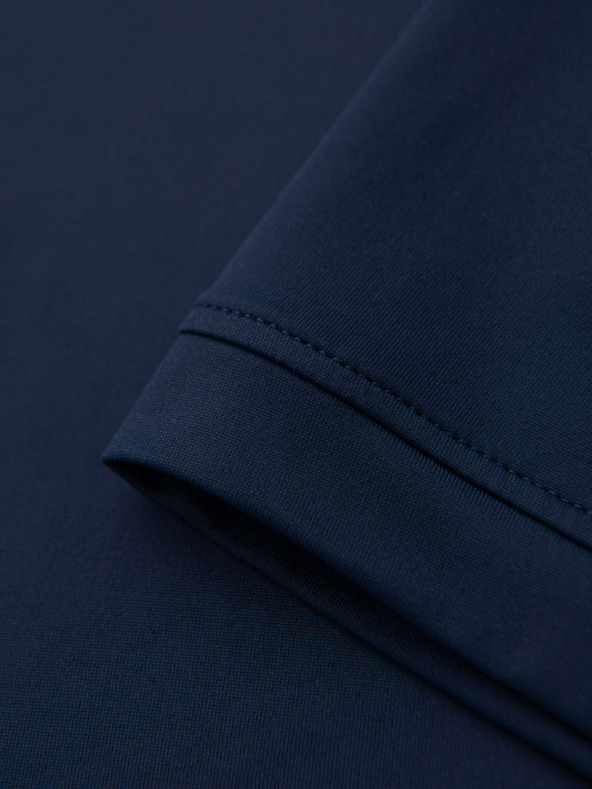 Ombre Clothing Moška stylska polo srajca iz elastične tkanine - temno modra V3 OM-POSS-0150 Ombre Clothing