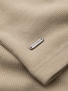 Ombre Clothing Moška majica z okroglim izrezom in vaflasto teksturo - pesek V2 OM-TSCT-0197 Ombre Clothing