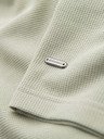 Ombre Clothing Moška majica z okroglim izrezom in vaflasto teksturo - pistacijeva V4 OM-TSCT-0197 Ombre Clothing