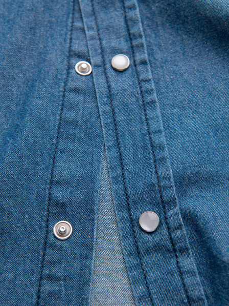 Ombre Clothing Moška jeans srajca na gumbe s žepi - modra V2 OM-SHDS-0210 Ombre Clothing