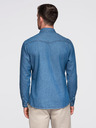 Ombre Clothing Moška jeans srajca na gumbe s žepi - modra V2 OM-SHDS-0210 Ombre Clothing