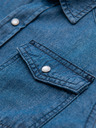Ombre Clothing Moška jeans srajca na gumbe s žepi - modra V2 OM-SHDS-0210 Ombre Clothing
