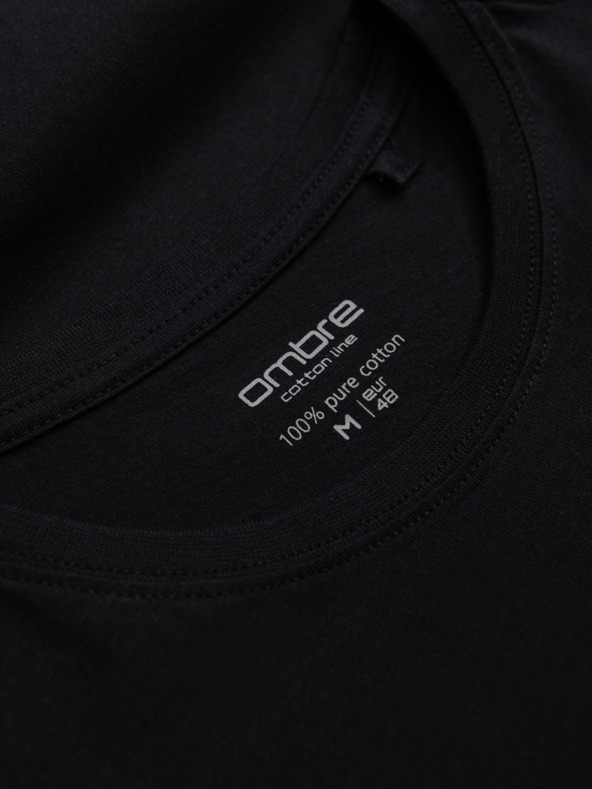 Ombre Clothing Moška klasična bombažna majica BASIC - črna V1 OM-TSBS-0146 Ombre Clothing