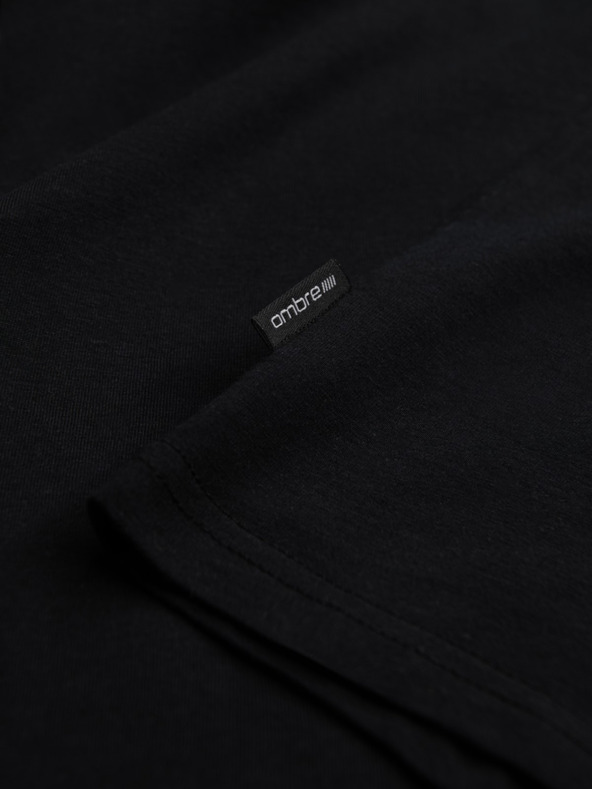 Ombre Clothing Moška klasična bombažna majica BASIC - črna V1 OM-TSBS-0146 Ombre Clothing