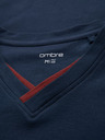 Ombre Clothing Moška majica s kontrastnimi vstavki in izrezom - temno modra V1 OM-TSCT-0198 Ombre Clothing