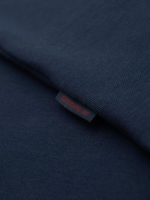 Ombre Clothing Moška majica s kontrastnimi vstavki in izrezom - temno modra V1 OM-TSCT-0198 Ombre Clothing