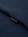 Ombre Clothing Moška majica s kontrastnimi vstavki in izrezom - temno modra V1 OM-TSCT-0198 Ombre Clothing