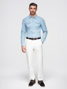 Ombre Clothing Moška jeans srajca s žepi na gumbe - svetlo modra V1 OM-SHDS-0210 Ombre Clothing