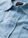 Ombre Clothing Moška jeans srajca s žepi na gumbe - svetlo modra V1 OM-SHDS-0210 Ombre Clothing
