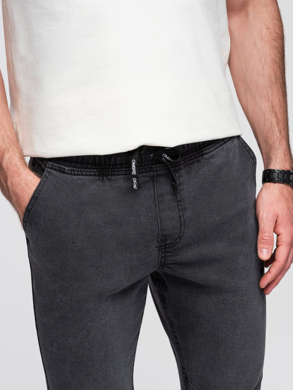 Ombre Clothing Moške jeans hlače JOGGERS s pranjem efektom - sive V3 OM-PADJ-0267 Ombre Clothing