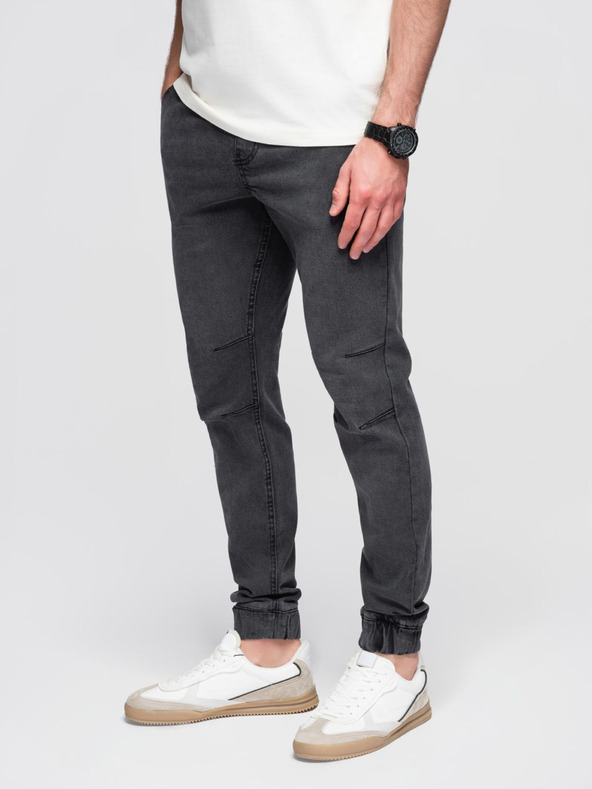 Ombre Clothing Moške jeans hlače JOGGERS s pranjem efektom - sive V3 OM-PADJ-0267 Ombre Clothing