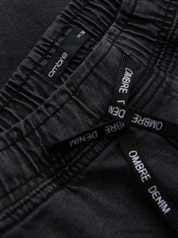 Ombre Clothing Moške jeans hlače JOGGERS s pranjem efektom - sive V3 OM-PADJ-0267 Ombre Clothing