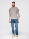 Ombre Clothing Moške jeans hlače SLIM FIT s potrganostmi - temno modre V2 OM-PADP-0255 Ombre Clothing