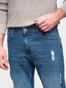 Ombre Clothing Moške jeans hlače SLIM FIT s potrganostmi - temno modre V2 OM-PADP-0255 Ombre Clothing