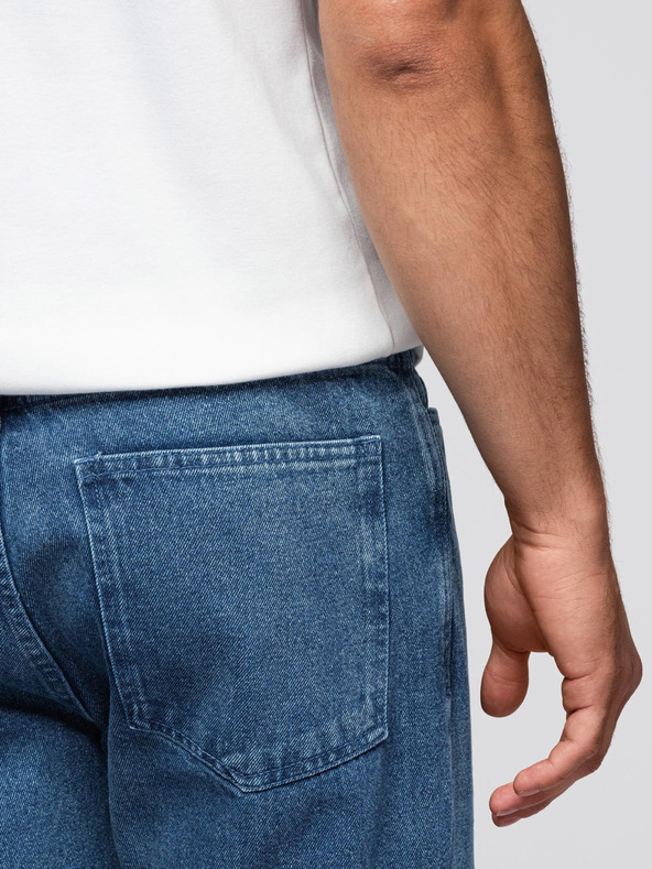 Ombre Clothing Moške jeans hlače CARROT FIT s potrganimi robovi - modre V2 OM-PADP-0250 Ombre Clothing