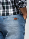 Ombre Clothing Moške jeans hlače CARROT s potrganostmi - svetlo modre V1 OM-PADP-0253 Ombre Clothing