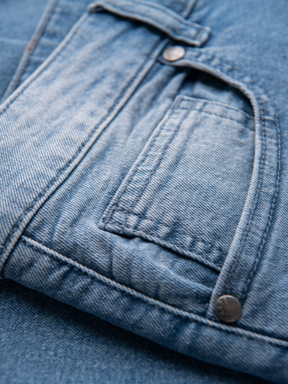 Ombre Clothing Moške jeans hlače CARROT s potrganostmi - svetlo modre V1 OM-PADP-0253 Ombre Clothing