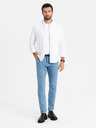 Ombre Clothing Moške klasične jeans SLIM FIT z elastanom - svetlo modre V2 OM-PADP-0216 Ombre Clothing