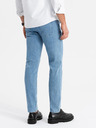 Ombre Clothing Moške klasične jeans SLIM FIT z elastanom - svetlo modre V2 OM-PADP-0216 Ombre Clothing