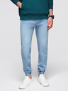 Ombre Clothing Moške jeans hlače JOGGERY s klasičnim razporom - svetlo modre V1 OM-PADJ-0265 Ombre Clothing