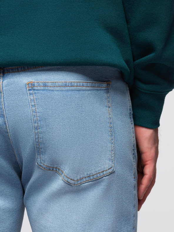 Ombre Clothing Moške jeans hlače JOGGERY s klasičnim razporom - svetlo modre V1 OM-PADJ-0265 Ombre Clothing