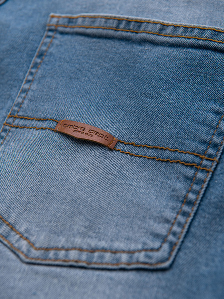 Ombre Clothing Moške jeans hlače REGULAR FIT s potrganostmi - svetlo modre V1 OM-PADP-0254 Ombre Clothing
