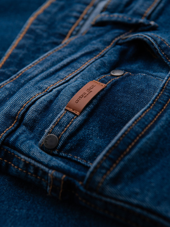 Ombre Clothing Moške jeans hlače JOGGERS s klasičnim razporom - modre V2 OM-PADJ-0265 Ombre Clothing