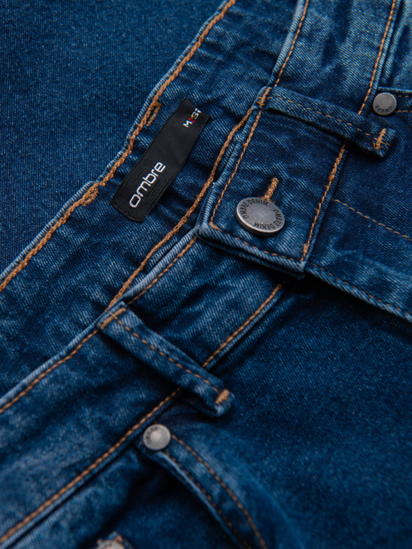 Ombre Clothing Moške jeans hlače JOGGERS s klasičnim razporom - modre V2 OM-PADJ-0265 Ombre Clothing