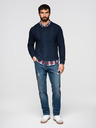 Ombre Clothing Moške jeans hlače REGULAR FIT s potrganostmi - temno modre V2 OM-PADP-0254 Ombre Clothing