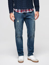 Ombre Clothing Moške jeans hlače REGULAR FIT s potrganostmi - temno modre V2 OM-PADP-0254 Ombre Clothing
