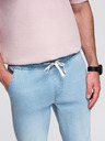 Ombre Clothing Moške jeans hlače JOGGERS s pranjem efektom - svetlo modre V1 OM-PADJ-0267 Ombre Clothing