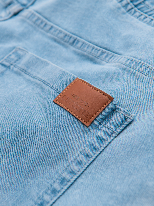 Ombre Clothing Moške jeans hlače JOGGERS s pranjem efektom - svetlo modre V1 OM-PADJ-0267 Ombre Clothing