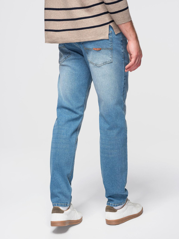 Ombre Clothing Moške jeans hlače SLIM FIT s potrganostmi - svetlo modre V1 OM-PADP-0255 Ombre Clothing
