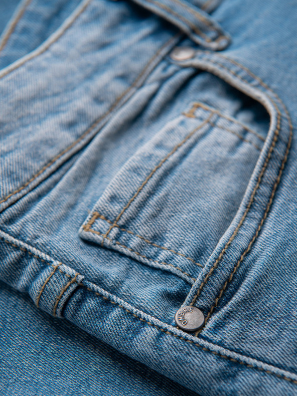 Ombre Clothing Moške jeans hlače SLIM FIT s potrganostmi - svetlo modre V1 OM-PADP-0255 Ombre Clothing