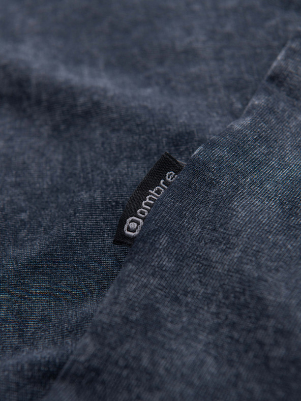 Ombre Clothing Moška majica z umivanjem učinka - temno modra V2 OM-TSWT-0116 Ombre Clothing