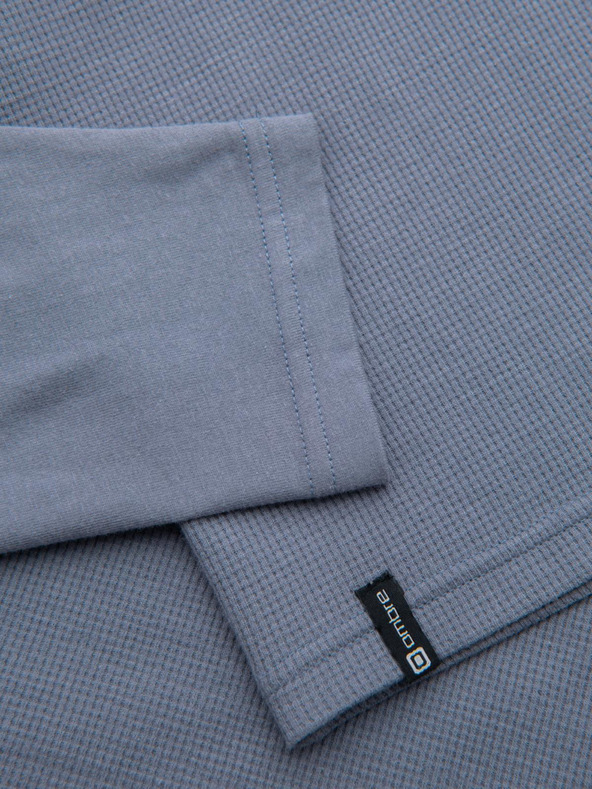 Ombre Clothing Moški bombažni dolgi rokavi z vafljevim piletom in žepi - modra denim V8 OM-LSCL-0109 Ombre Clothing