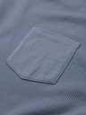 Ombre Clothing Moški bombažni dolgi rokavi z vafljevim piletom in žepi - modra denim V8 OM-LSCL-0109 Ombre Clothing
