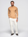 Ombre Clothing Moški volan z dolgimi rokavi - svetlo rjav V5 OM-LSCL-0130 Ombre Clothing