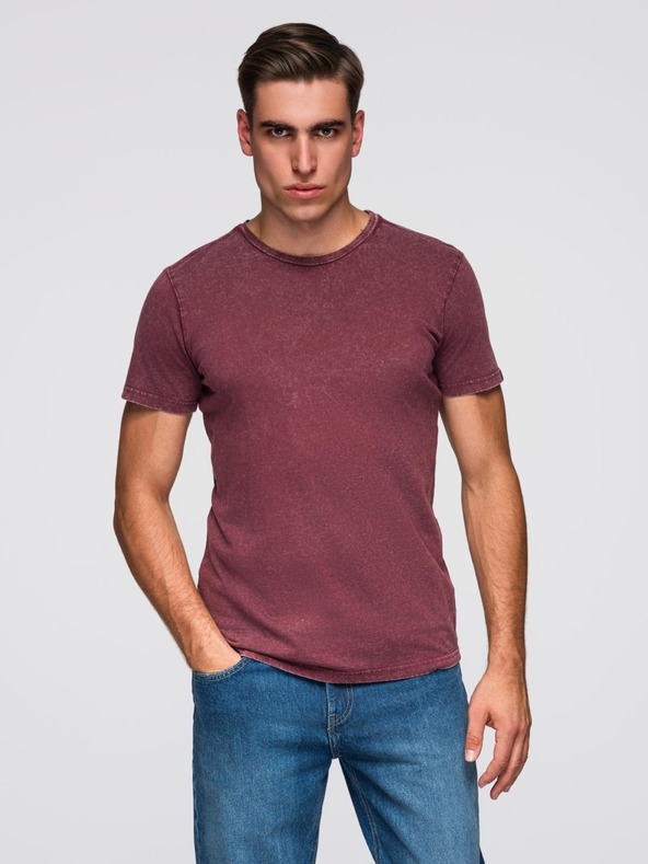 Ombre Clothing Moška majica z umivanjem učinka - vinjena V3 OM-TSWT-0116 Ombre Clothing