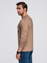 Ombre Clothing Moška majica z mestnim tiskom in dolgimi rokavi - svetlo rjava V1 OM-LSPT-0131 Ombre Clothing