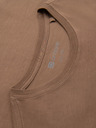 Ombre Clothing Moška majica z mestnim tiskom in dolgimi rokavi - svetlo rjava V1 OM-LSPT-0131 Ombre Clothing