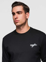 Ombre Clothing Moška bombažna majica z dolgimi rokavi in okroglim vratom - črna V2 OM-LSPT-0136 Ombre Clothing