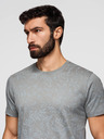 Ombre Clothing Moška bombažna majica s cvetličnim tiskom - siva V3 OM-TSFP-0262 Ombre Clothing