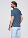 Ombre Clothing Moška polo majica z okrasnimi gumbi - temno modra V8 S1744 Ombre Clothing