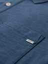 Ombre Clothing Moška polo majica z okrasnimi gumbi - temno modra V8 S1744 Ombre Clothing
