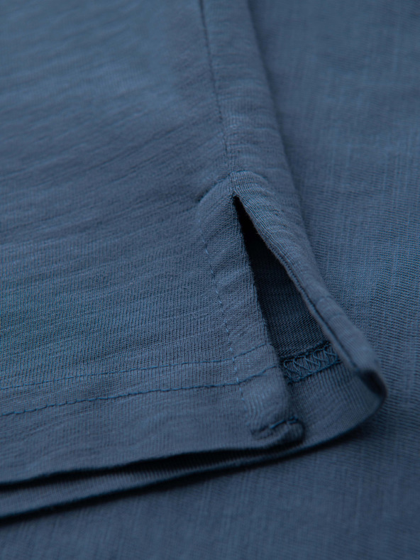 Ombre Clothing Moška polo majica z okrasnimi gumbi - temno modra V8 S1744 Ombre Clothing