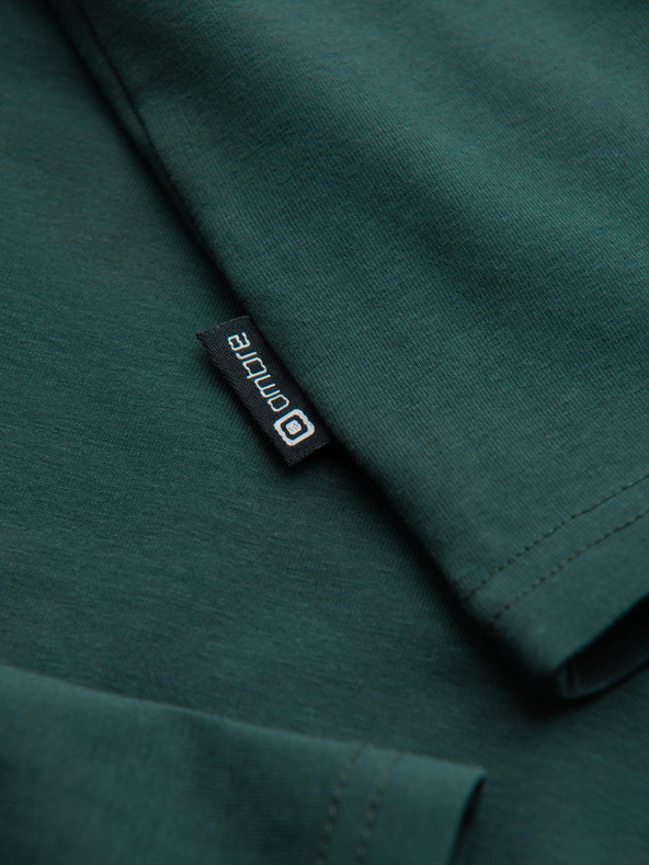 Ombre Clothing Moški volan z dolgimi rokavi - temno zelen V7 OM-OM-LSCL-0130 Ombre Clothing