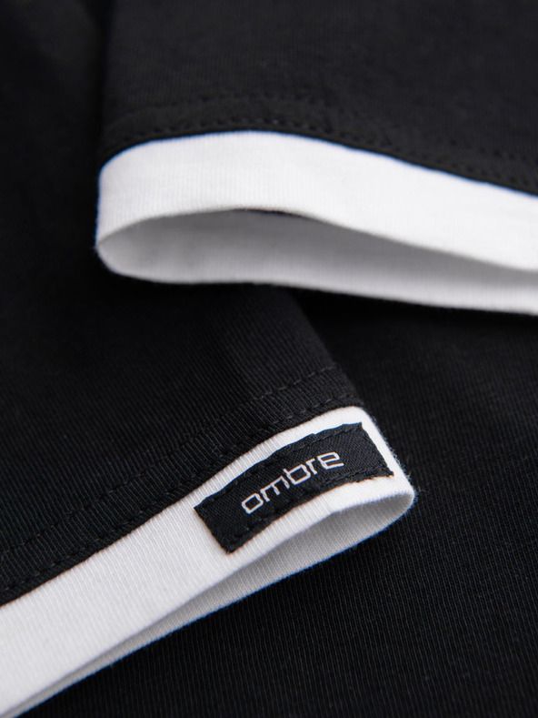 Ombre Clothing Moška bombažna majica s kapuco - črna V9 OM-TSCT-0256 Ombre Clothing